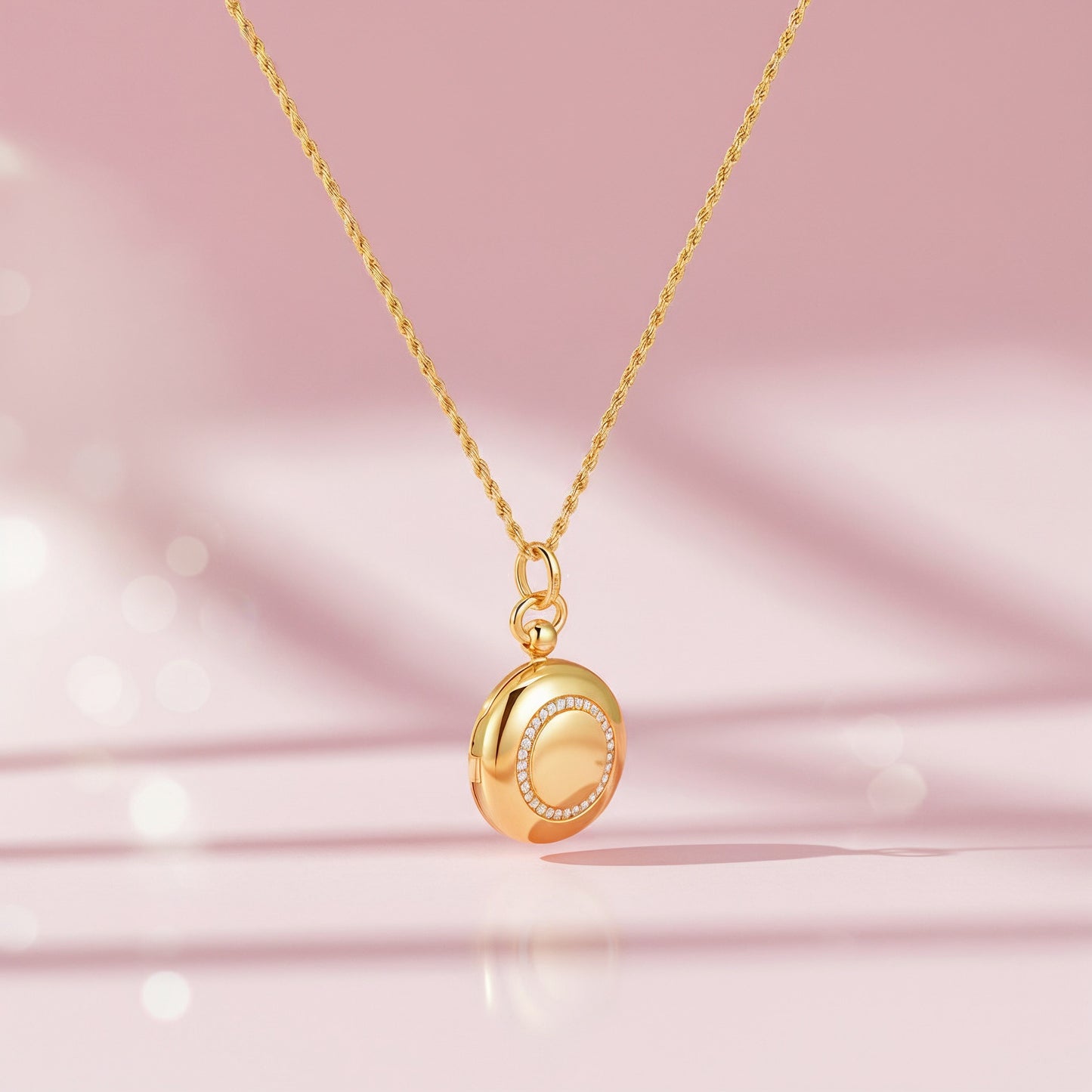 18K Gold Plated Luna Halo Whisper Locket SN006BR