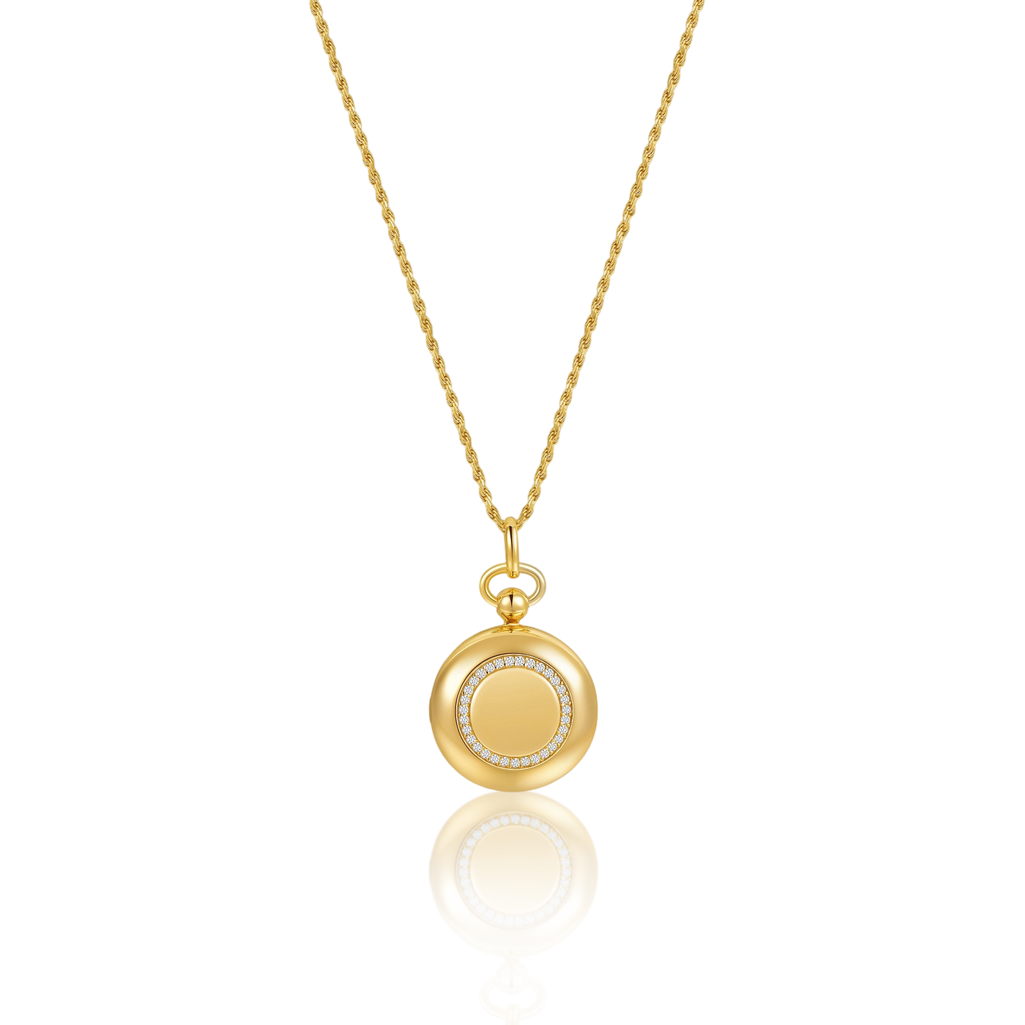 18K Gold Plated Luna Halo Whisper Locket SN006BR