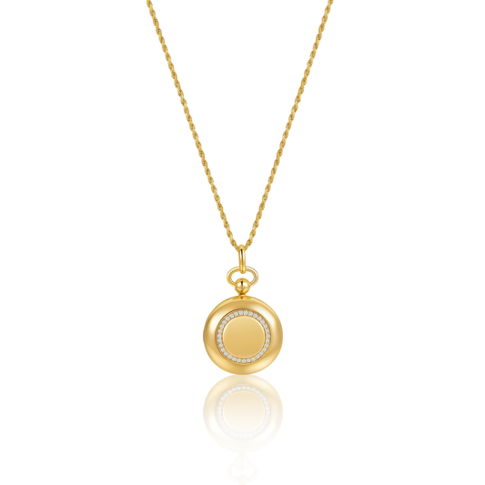 18K Gold Plated Luna Halo Whisper Locket SN006BR