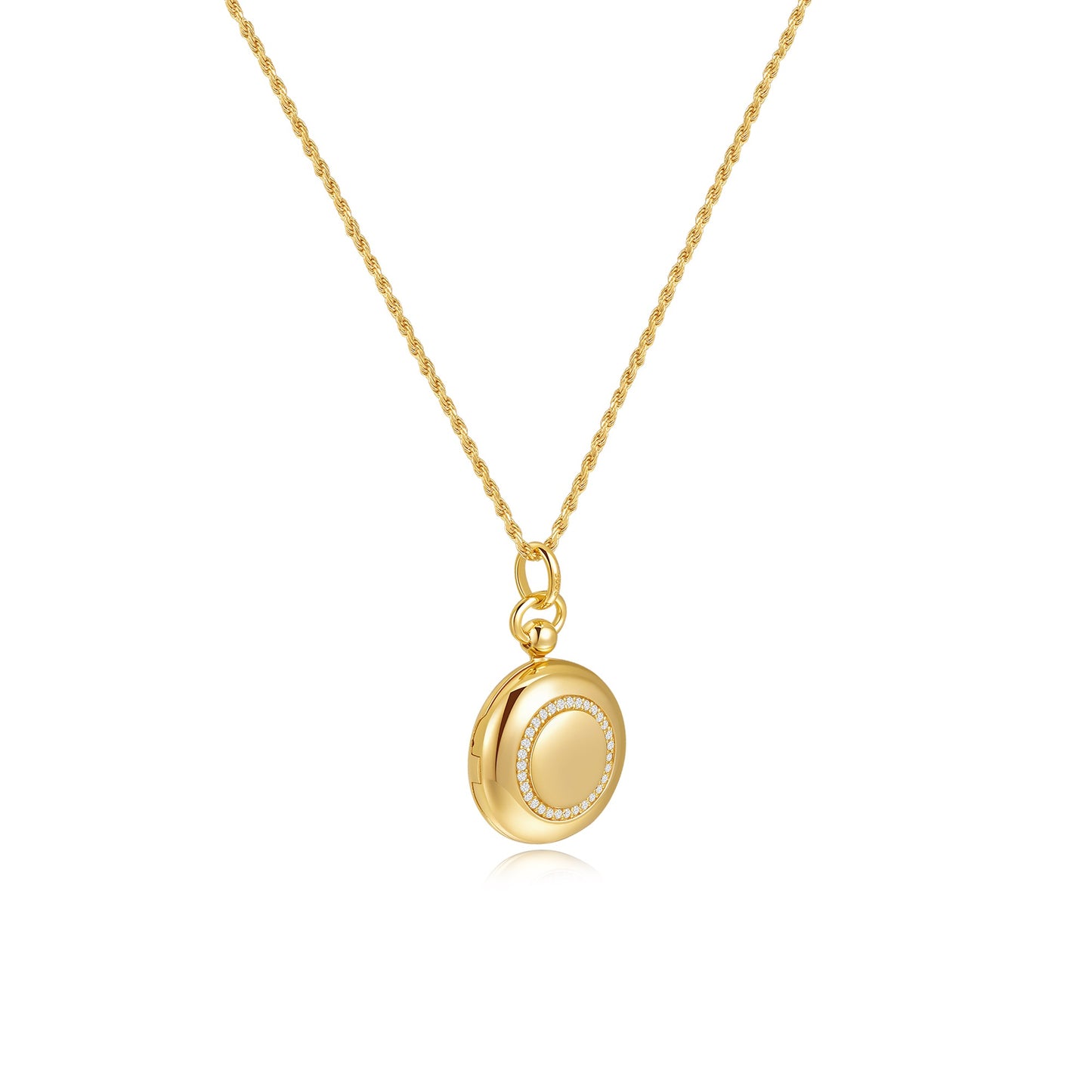 18K Gold Plated Luna Halo Whisper Locket SN006BR