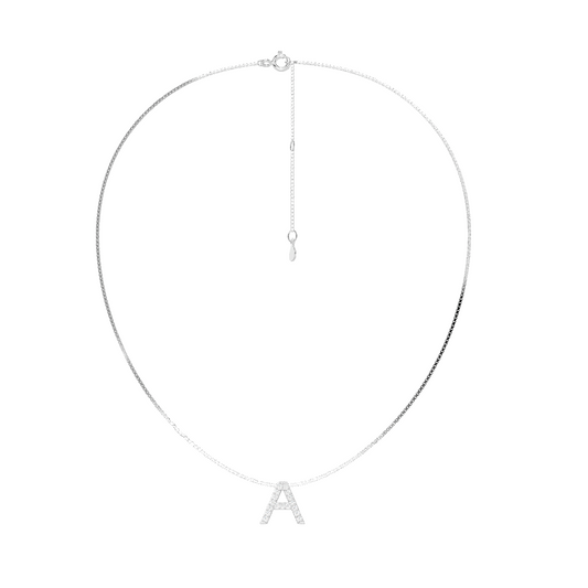Rhodium Plated Initial Necklace AW24N006R