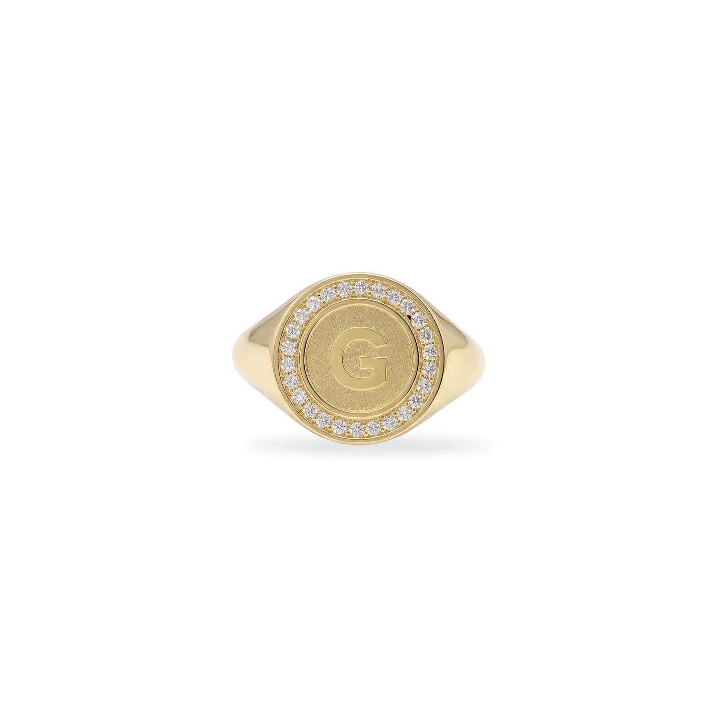18K Gold Plated Silver Monogram Initial Ring SS25R001G
