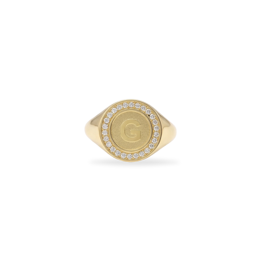 18K Gold Plated Silver Monogram Initial Ring SS25R001G