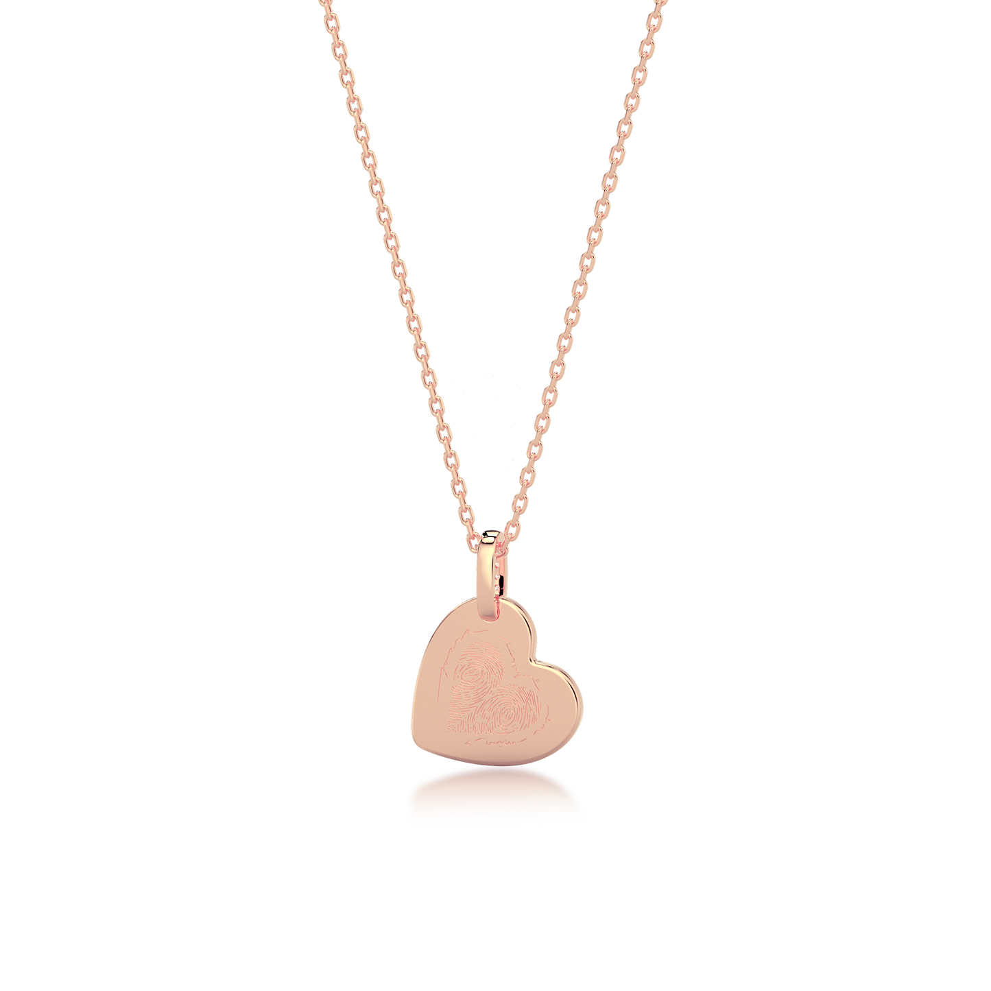18K Rose Gold Plated Silver Heart Engravable Necklace SS25N001H